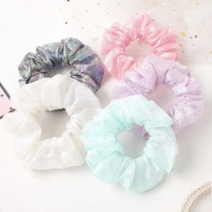 Wholesale fashion bulk custom women girls elastic organza hair scrunchies