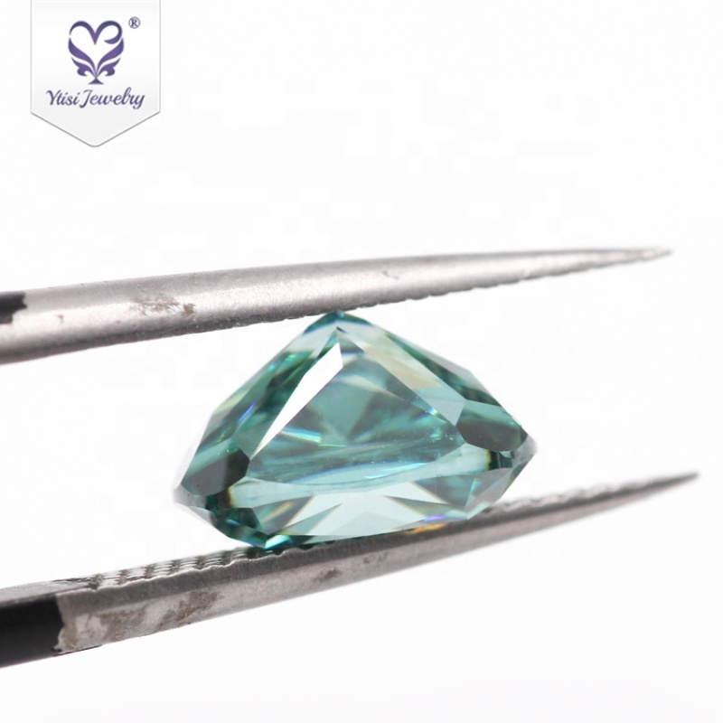 Wholesale top quality loose diamond emerald cut green moissanite