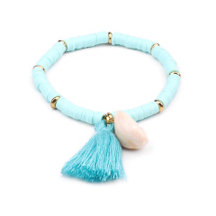 Fashion Colored Tassel Bracelet Bohemian Cowrie Seashell Weave Bracelet