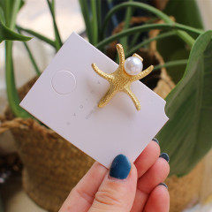 Victoria baroque exaggerated Pin metal pearl hair accessories sea shell hair clip