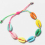 Amazon hot sale bohemia style women jewelry colorful shell woven bracelets for Holiday