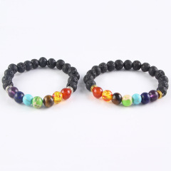 Amazon wish hot 8mm Natural Stones yoga lava Bead women men Bracelet jewelry For Gifts