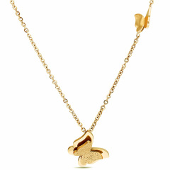 2020 fashion custom ladies jewelry stainless steel butterfly necklaces for women