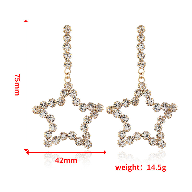 Wholesale fashion women drop pentagram rhinestone beauty crystal earring Wholesale fashion women drop pentagram rhinestone beauty crystal earring
