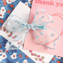 New candy color flocking love mesh gauze kids girls bow hair clips for children hair accessories