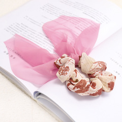 Wholesale Stylish Ins Super Fairy Girl Printed Long Ribbon Hair Scrunchies