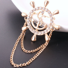 2020 INS amazon korean alloy rhinestone crystal cheap men's male brooches for men's suit