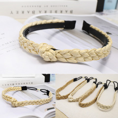 New Fashion Weaving Wrap knot Head Band Hair Accessories Straw hair bands women