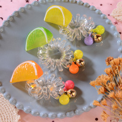 Hot sale amazon cute fruit transparent elastic telephone wire hair tie