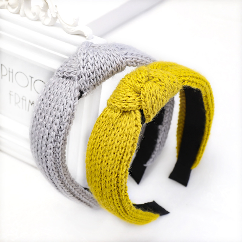 Wholesale Winter Fashion New Hair Accessories Knitting Fabric Knotted hairbands for women headband