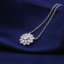 Retro and Flower shape 925 sterling silver platinum moissanite necklace Retro and Flower shape 925 sterling silver platinum moissanite necklace