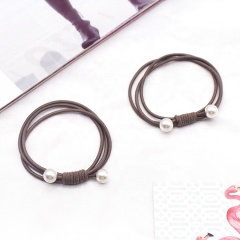 Simple pearl head rope hair tie set elastic hair band decorative hair ties with pearls