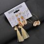 2019 Korean flower jewelry sea shell hoop stud earring sets for women