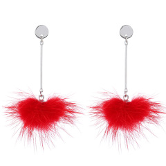 Women Korean Winter Pom pom Ball Faux Fur Ball Dangle Drop Earrings For Girls