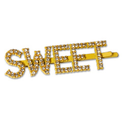 Custom wedding bride women girls rhinestone letter hair clips with words