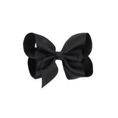 Solid color 10cm hair ornament rib child bow hairpin hair tie metal pom pom hair tie