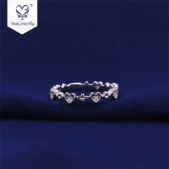 18k white gold ring 0.05ct D color heart shape moissanite diamond engagement ring