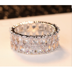 Female decorate jewelry accessories simulated oval diamond engagement rings