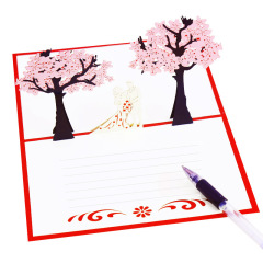custom Promotional laser cutting handmade 3d pop up card love