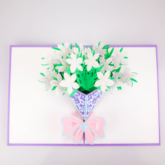 OEM christmas birthday gift laser cut handmade 3d popup christmas cards