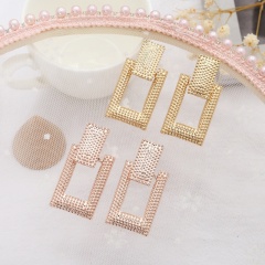 New fashion European and American geometric female square buckle alloy retro earrings