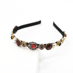 2020 luxury elegant women rhinestone crystal baroque hairbands for girls