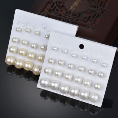 Korea fashion bride women jewelry cream-colored white pearl stud earrings set