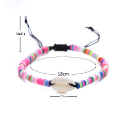 Fashion boho natural seashell bracelet multicolor tassel bracelet pottery bead bracelet
