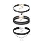 2020 Amazon Hot Sale 3pcs Women Ladies Jewelry Sexy Gothic Lace Choker Necklace Sets for Girls