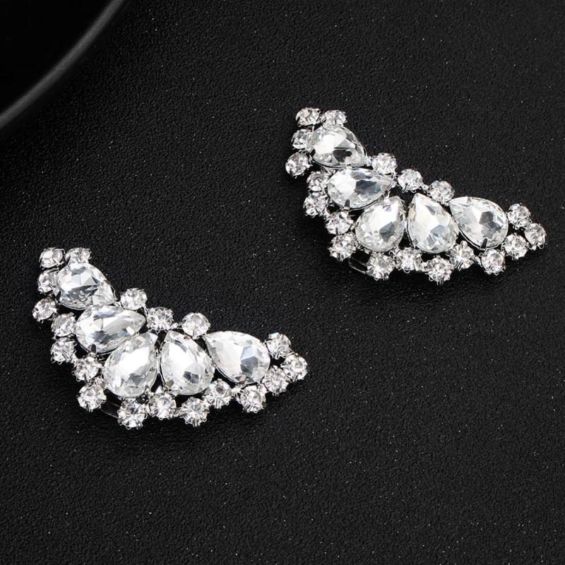 Manufacturers custom  diamond shoe buckle  bride wedding accessories shoes accessories  glass diamond shoe buckle