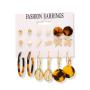 fashion best sell wish amazon korean women ladi jewelry earrings set ocean hoop drop shell earring