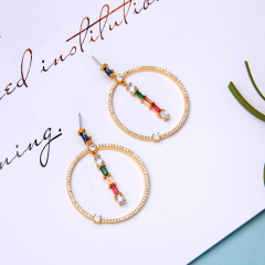2019 Hot Sale women jewelry stainless steel diamond gold hoop earrings