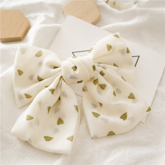 2020 INS New Korean fashion women girls heart point Chiffon bow hair clips for daily