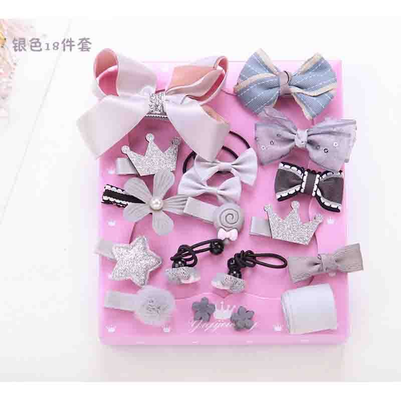 Popular flower hair kids accessories pink box clip set fashion hair clip with box Popular flower hair kids accessories pink box clip set fashion hair clip with box