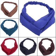 Women's Cotton Elastic spa Washing headband yoga hair bands cross mixed colors headband