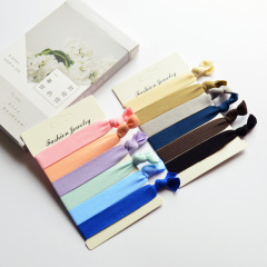 Solid colors Macarons Cotton ponytail holder Scrunchy ladies Hair Bow hair bands