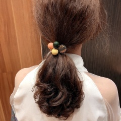 Korean girl cute candy color ins ball elastic hair tie decoration bracelet hair tie for girls