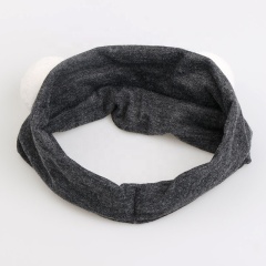 Black and white color wide-brimmed ball amazon baby hair band for kids with ear