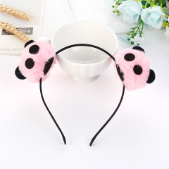 Korean fancy wholesale cute kids children panda head hairbands for girls