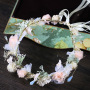 Wholesale korea Rhinestone gold bridal flower floral wedding garland