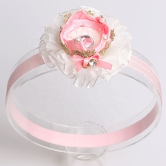 New children's crown flower headdress rhinestones bows pearl 2mm shower hair band