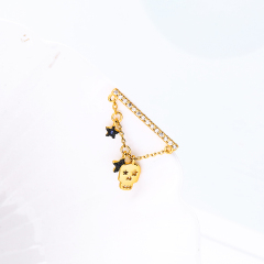 Custom fashion fantasy accessories DIY jewelry silver gold skull earrings