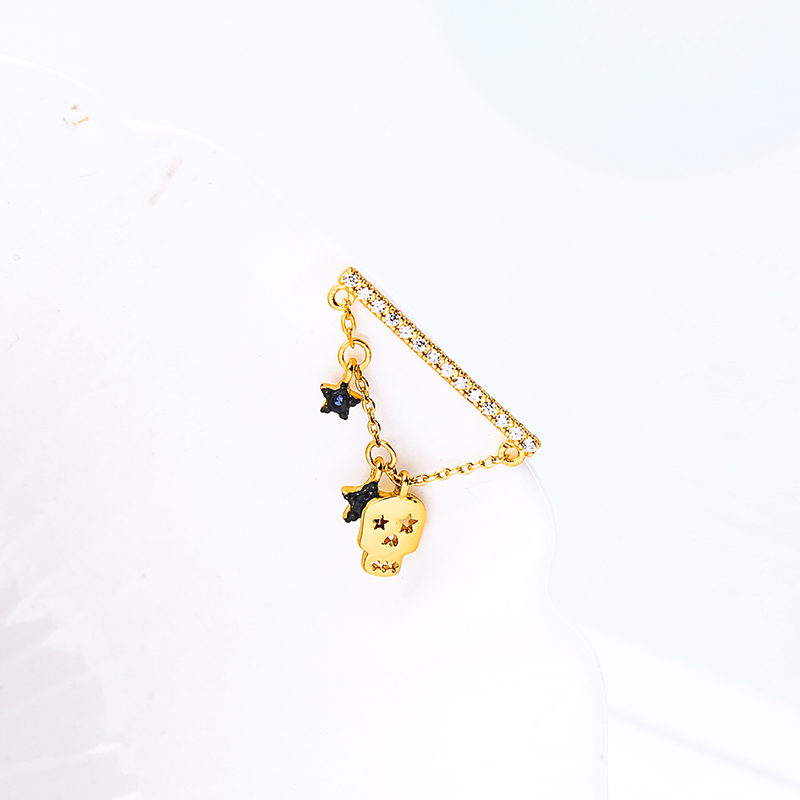 Custom fashion fantasy accessories DIY jewelry silver gold skull earrings Custom fashion fantasy accessories DIY jewelry silver gold skull earrings
