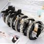 Yiwu hair accessories hot black lace bow gray pearl beads headbands Yiwu hair accessories hot black lace bow gray pearl beads headbands
