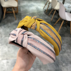 2020 new Custom headband Fashion Trend Hawaii Hair band elastic Multicolor bling knot headbands for Women