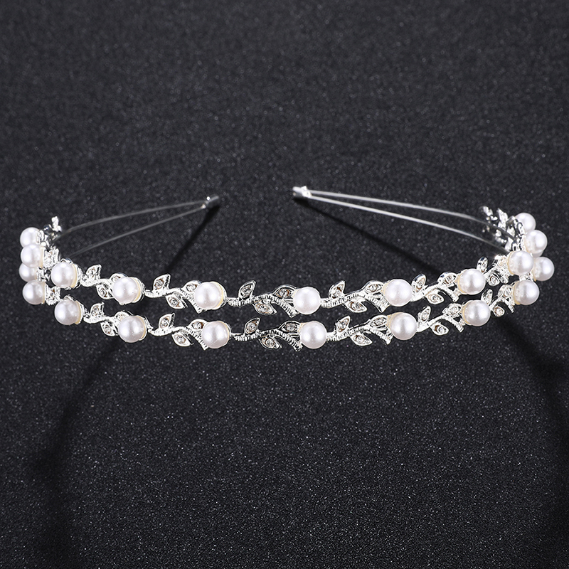 New design silver pearl women wedding round tiara crowns bridal headband New design silver pearl women wedding round tiara crowns bridal headband