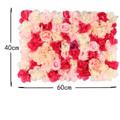 3d wedding party decorative pink and white artificial silk rose flower wall