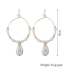 2019 Fashion jewelry pearl sea shell large gold sterling silver earring hoop for women