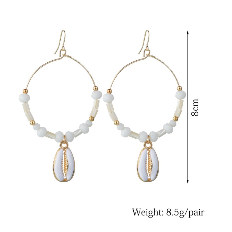 2019 Fashion jewelry pearl sea shell large gold sterling silver earring hoop for women