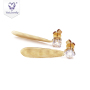 Fashion water drop golden jewelry pure yellow gold 18k moissanite necklace